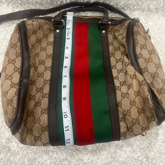 Gucci Monogram Vintage Women’s Web Boston Shoulder Bag - Picture 16 of 16